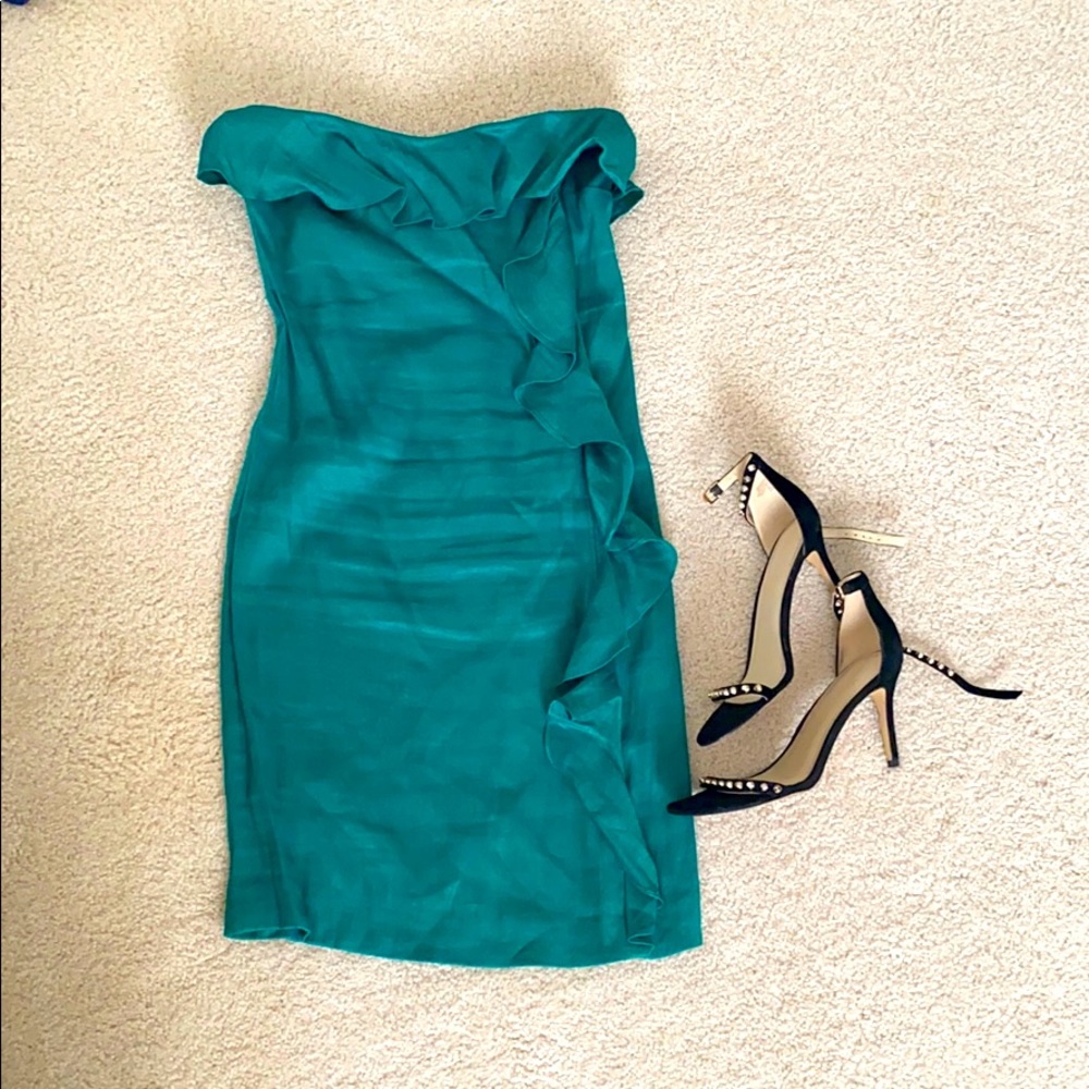 Emerald green cocktail dress